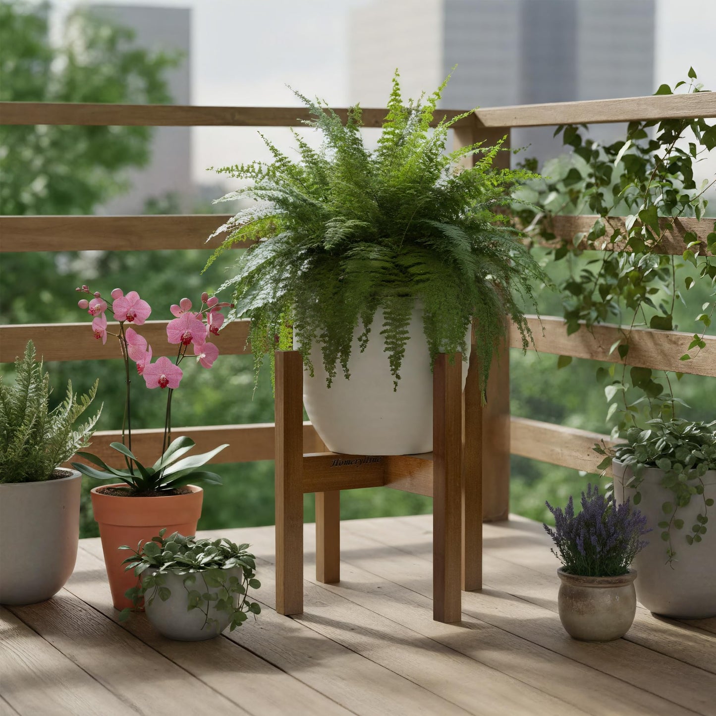 homerylline Adjustable plant Stand, bamboo plant Stand, sturdy plant support, suitable for 8, 9, 10, 11, 12-inch flowerpots, Flower Stand for Living Room Balcony Garden Patio