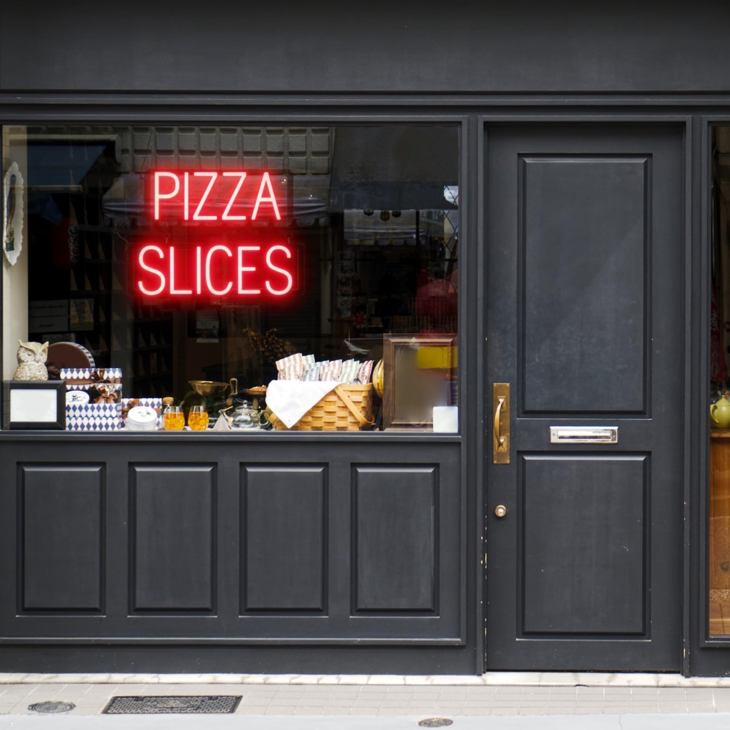 SpellBrite PIZZA Sign | Pizza-Related Sign with Neon Look, Green LED Light Source | 17.6" x 6.3"