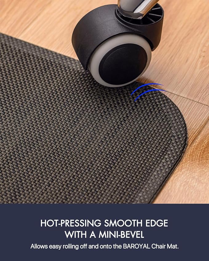 BARoyal Office Chair Mat for Hardwood Floor Under Desk Computer Rolling Chair Mat for Wood/Tile Floor Non-Slip Heavy Duty Desk Rug PVC Plastic Hard Floor Protector 36"x 55" (Espresso)