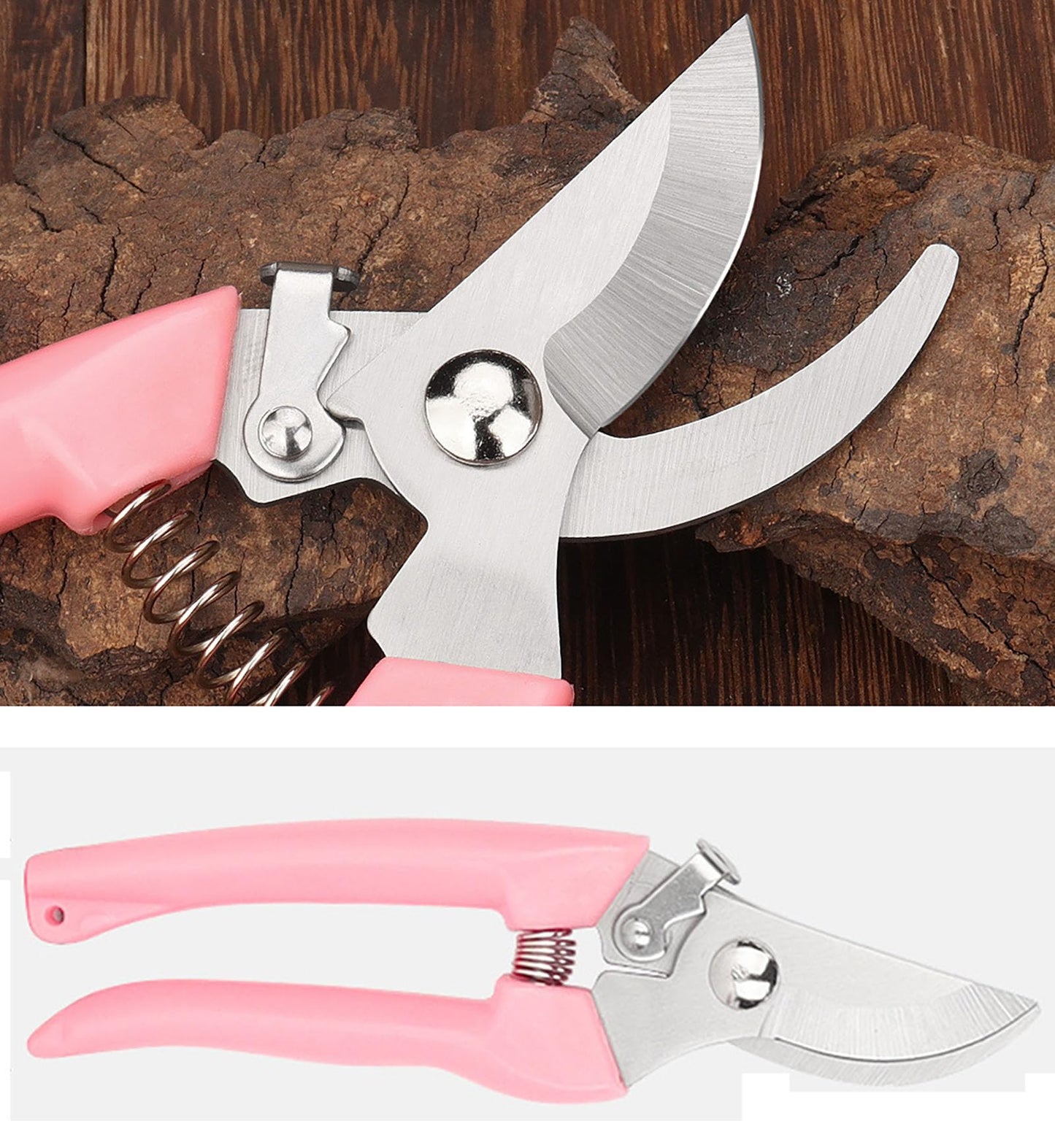 Garden Flower Shears Pruning Shears 6.9 inches Scissors Heavy Duty Plant Scissors for Cutting Flowers, Trimming Plants, Bonsai, Fruits Picking (Pink Handle 5pcs)