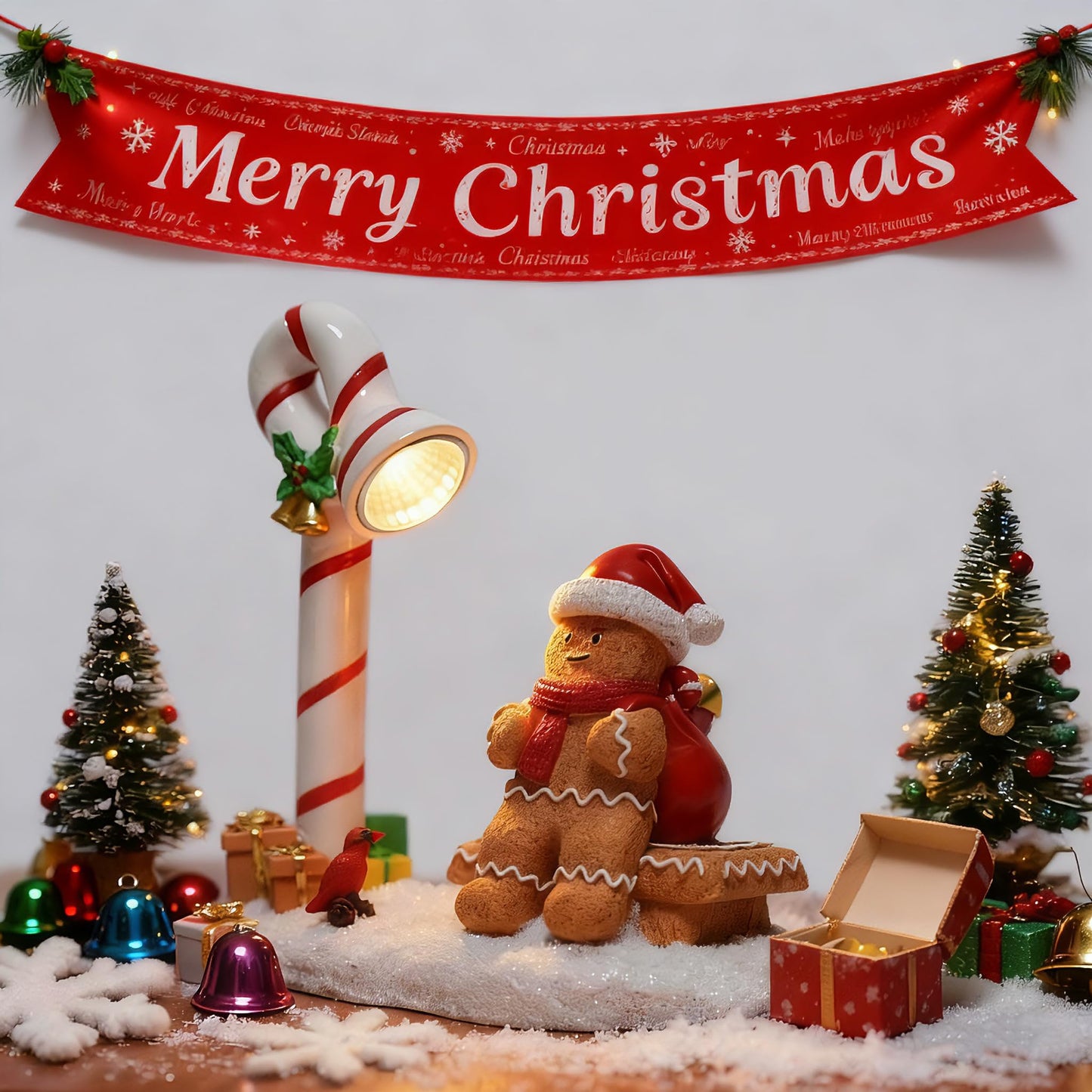 YOQUATE Christmas Gingerbread Man Decorations Indoor Home Decor Christmas Gingerbread Man Figurines Winter for Table Top Centerpiece Fireplace Decor Cute Decoration Gift（GB）