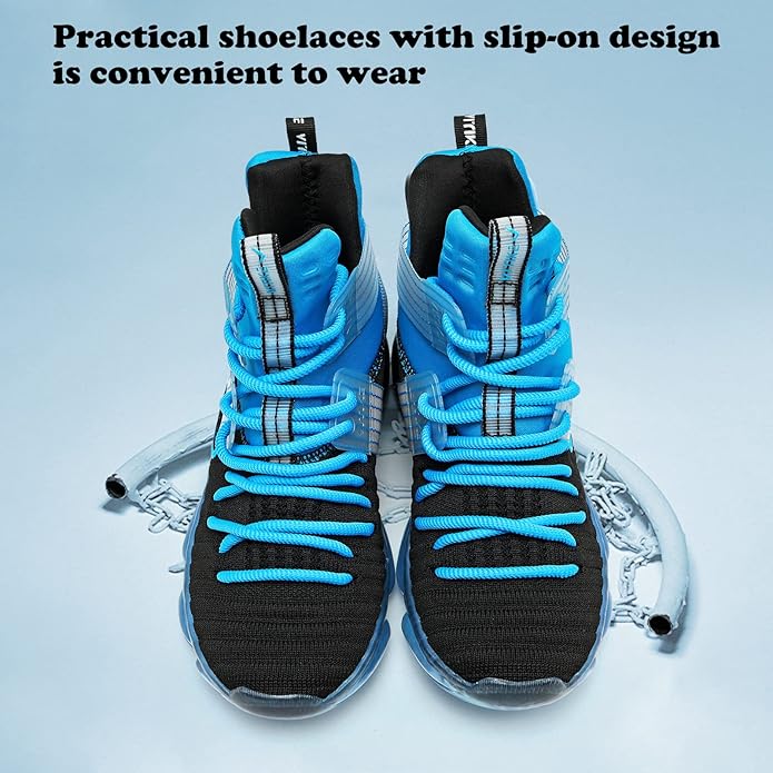 JMFCHI Kids Basketball Shoes High-top Sports Shoes Sneakers Durable Lace-up Non-Slip Running Shoes Secure for Little Kids Big Kids and Boys Girls