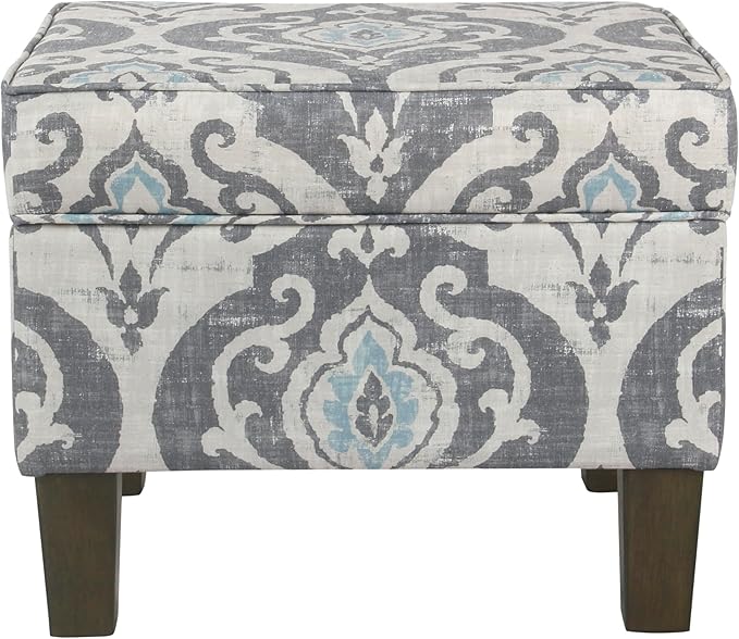 Spatial Order Home Decor | Dinah Collection Modern Storage Ottoman | Ottoman with Storage for Living Room & Bedroom(Blue Slate)