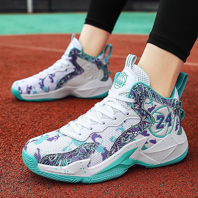 Boys Basketball Shoes Breathable Indoor Athletic Shoes Youth Outdoor Fashion Sneakers Comfortable Basketball Shoes for Girls