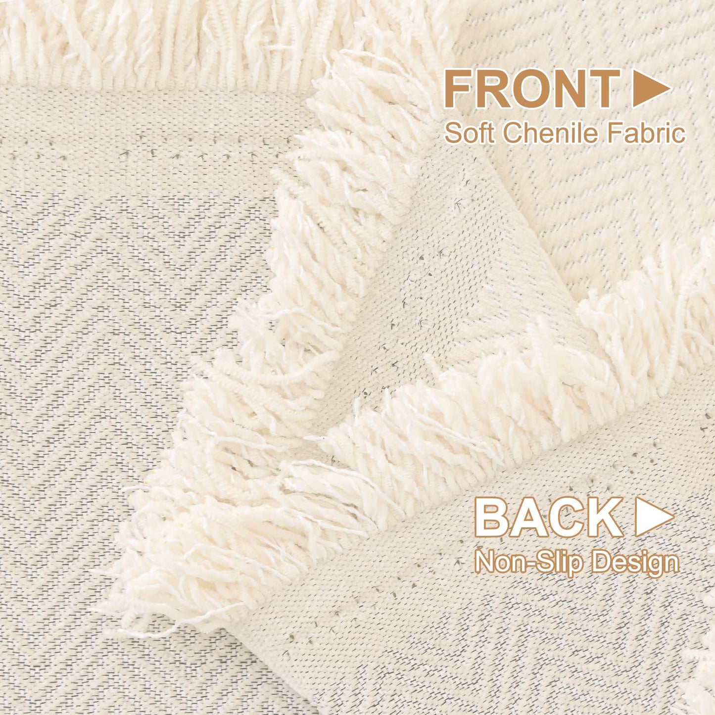 Smiry Couch Cover for Dogs, Washable Chenille Sofa Covers for 3 Cushion Couch, Soft Sofa Slipcover for Pets, Thick Sectional Furniture Protector with Tassels (Beige, 71x118 Inch)