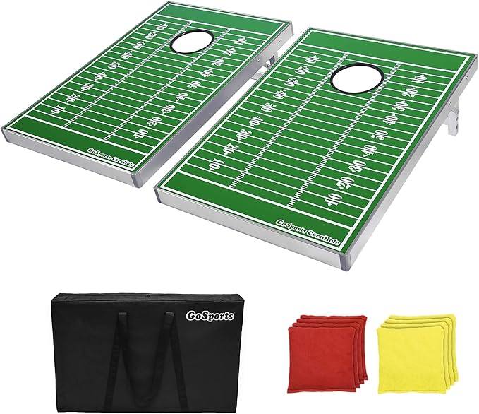 GoSports Tailgate Size 3 x 2 ft Cornhole Sets - Choose LED or Standard - Portable Set Includes 8 Bean Bags & Game Rules