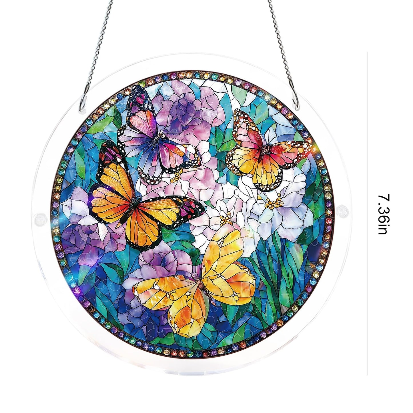Acrylic Jigsaw Puzzle Suncatcher | 83 Pieces Acrylic Puzzles Suncatchers for Windows Hanging | Stained Glass Window Puzzle Sun Catcher for Adult | Aesthetic DIY Arts & Crafts for Home Decor