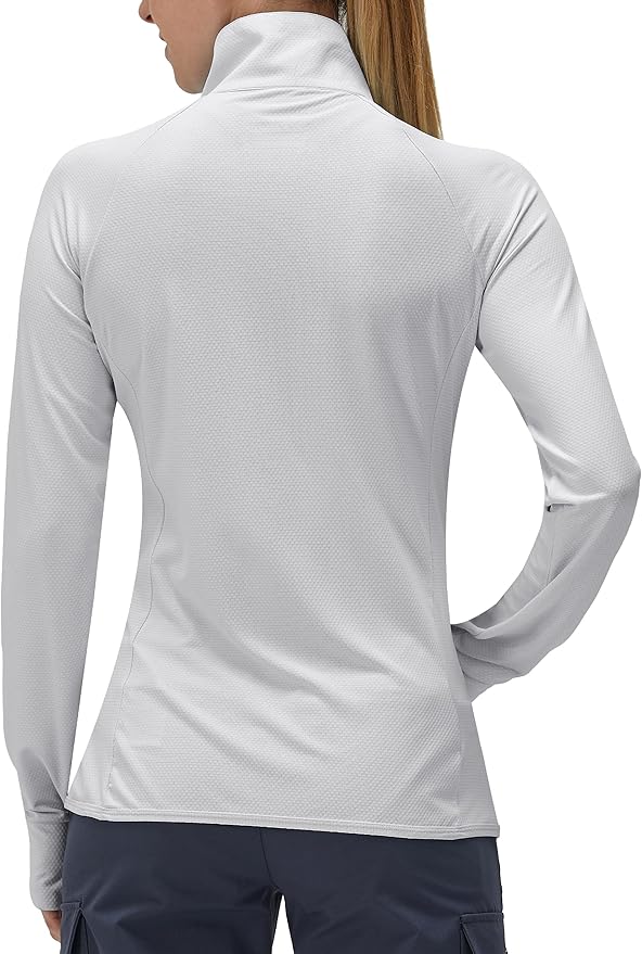 Women's UPF 50+ UV Sun Protection Clothing Long Sleeve Athletic Hiking Shirts Lightweight SPF Zip Up Outdoor Jacket