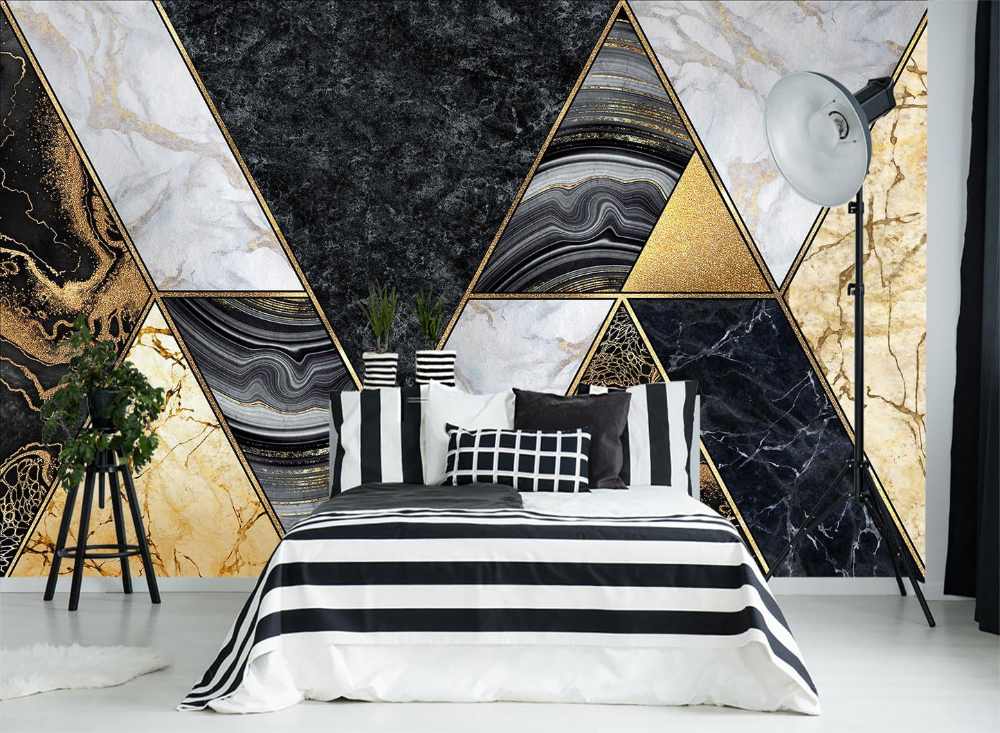 GLWYHY - 3D Stereoscopic Visual Marble Wallpaper with Beautiful Color Combinations decorates The murals in The Bedroom and Living Room（Non-self-Adhesive Wall Stickers）
