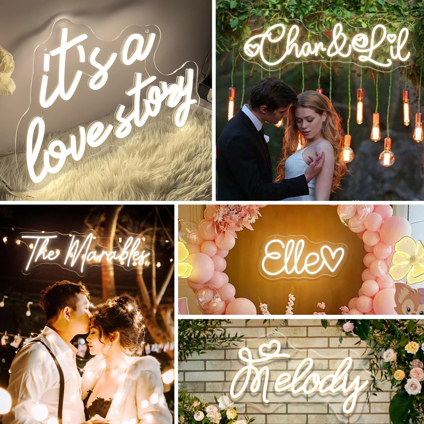 Brochao Custom Neon Signs, Neon Name Sign for Wall Decor Personalized LED Sign Custom Neon Lights for Wedding Birthday Party Light, Christmas Decoration Gift
