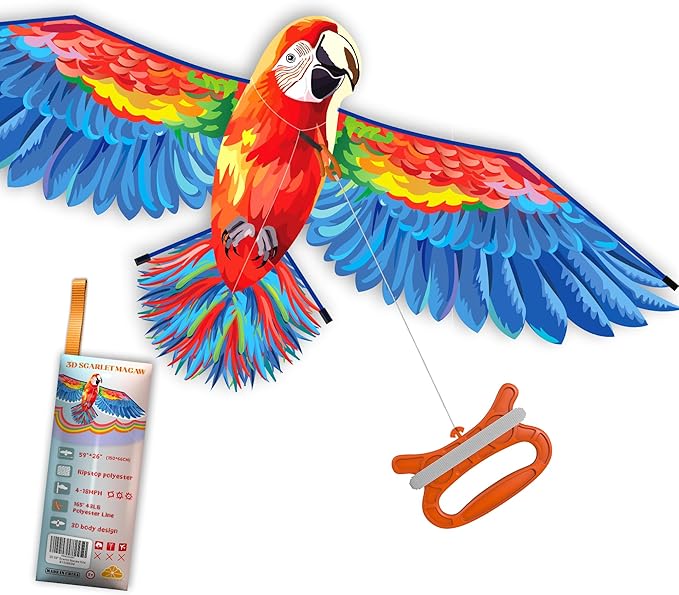 ORGCLDKT- 3D Lifelike Style Bird/Eagle Kite, Super Easy to Fly with, Ideal for Kids, Adults, Girls, Boys. Kites for The Beach, Grassland, Hiking