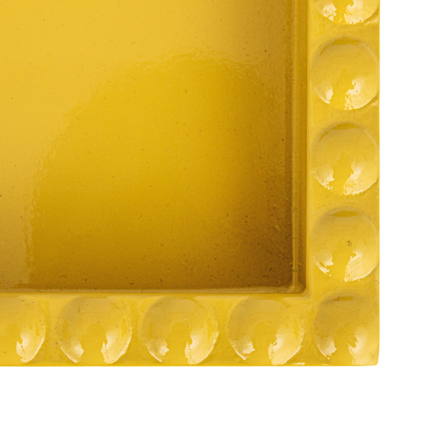 Creative Co-Op Sunny Wood Tray with Handles, Yellow