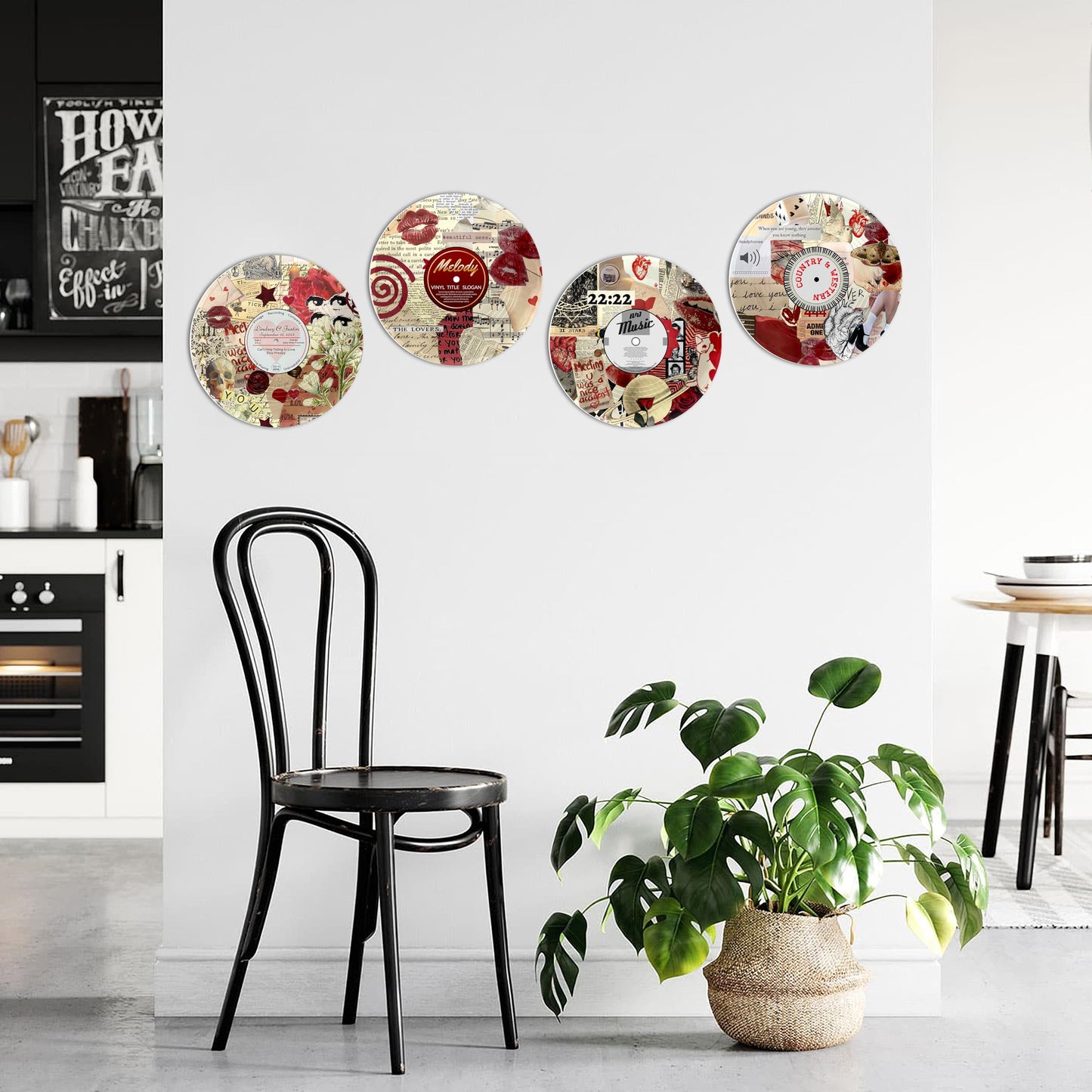 TracyArt Hippie Decor, Posters for Room Aesthetic - Y2K Decorations, Record Decor, 4 Pcs 12"