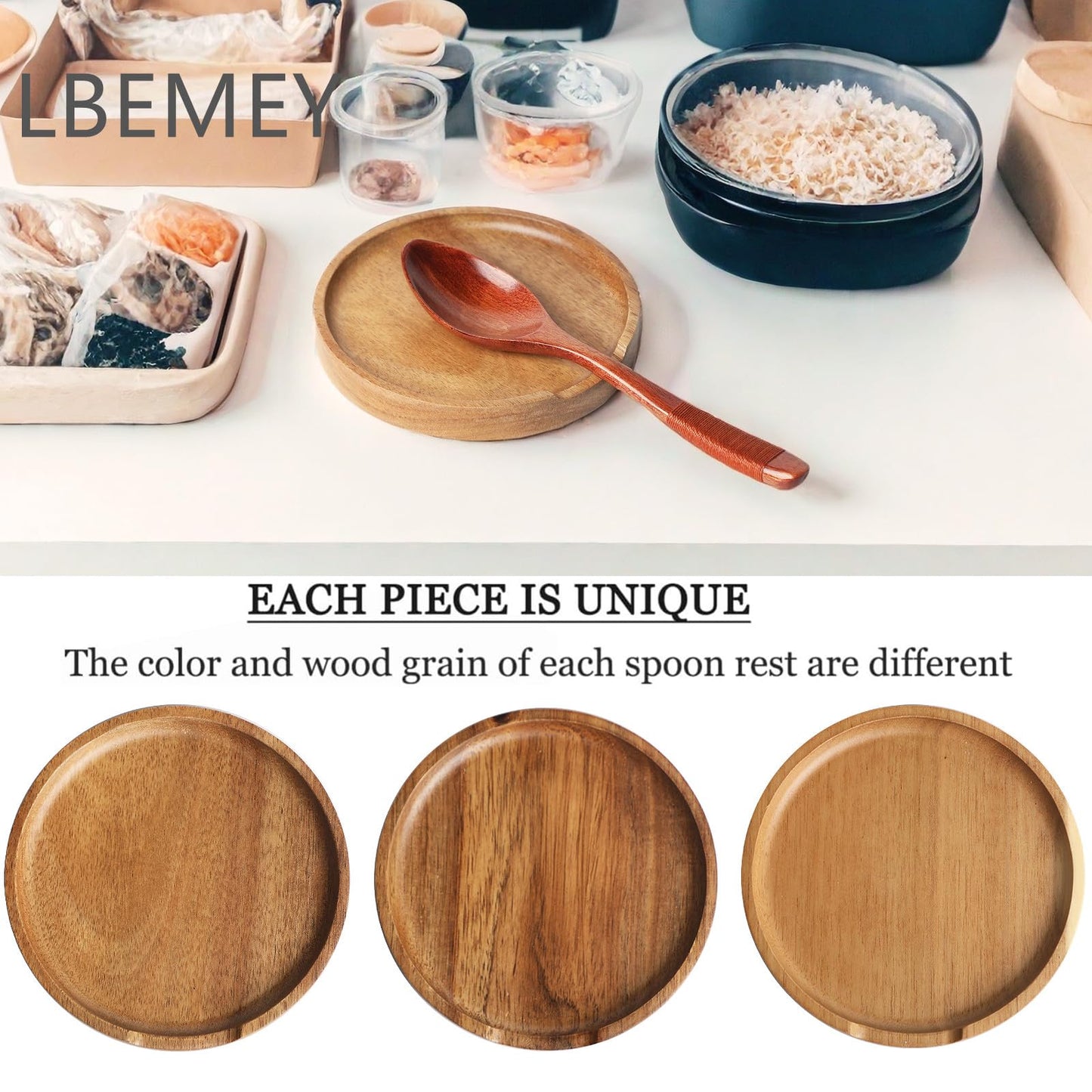 Acacia Wood Spoon Rest Holder, Wooden Spoon Holder For Kitchen Stove Top With Non-Slip Silicone Feet, Perfect Stand For Spoon, Coffee Spoon, Cooking Spoon, Shovel And Tongs (Brown)