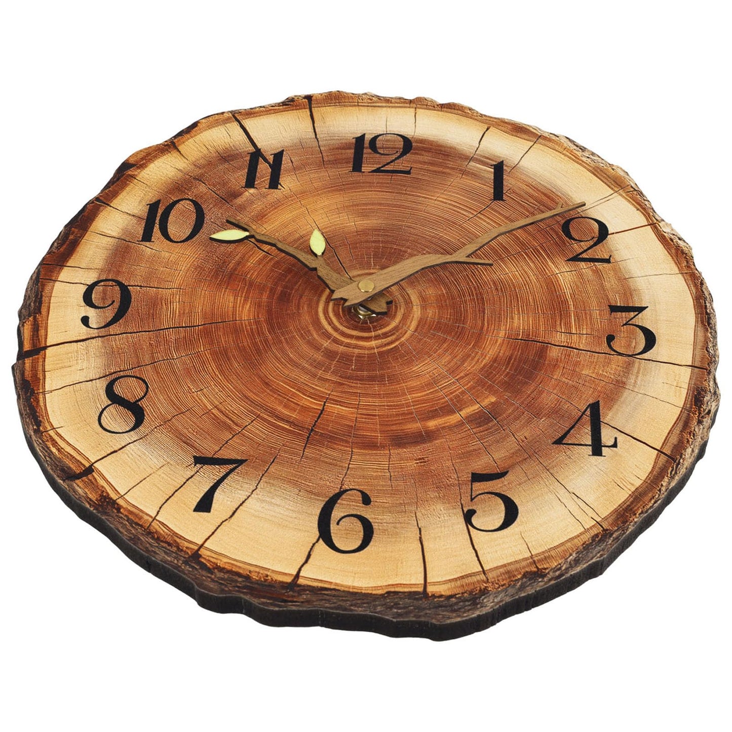 JoFomp Annual Ring Wooden Wall Clocks Battery Operated, 12 Inch Silent Wall Clock Non Ticking, Rustic Wall Clock Decorative, Wood Wall Clocks for Living Room Decor Bedroom Kitchen Home Office