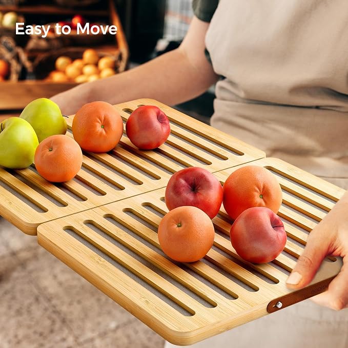 Wealone Stone Dish Drying Mat for Kitchen Counter, Fast Drying Diatomaceous Earth Stone Mat, Bamboo Foldable Case Design Pad Dish Rack, Water Absorbing Instant Dry Sink Rack for Dishes, Cups and More