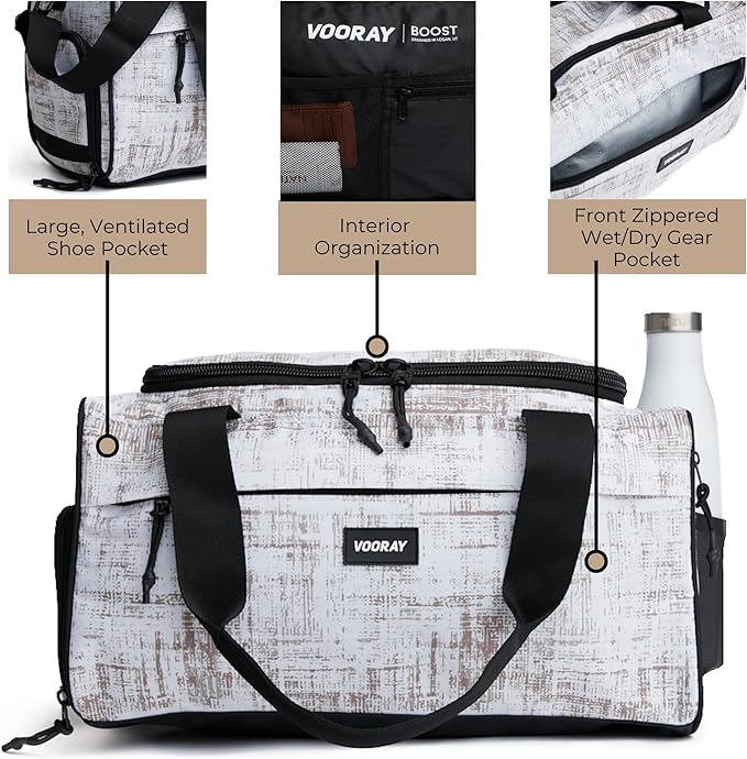 Vooray 22L Boost Duffle Bag – Small Gym Bag for Men and Women, Lightweight Travel Duffel with Shoe Compartment, Durable Sports Tote for Fitness, Training, Overnight Use, and Weekend Trips