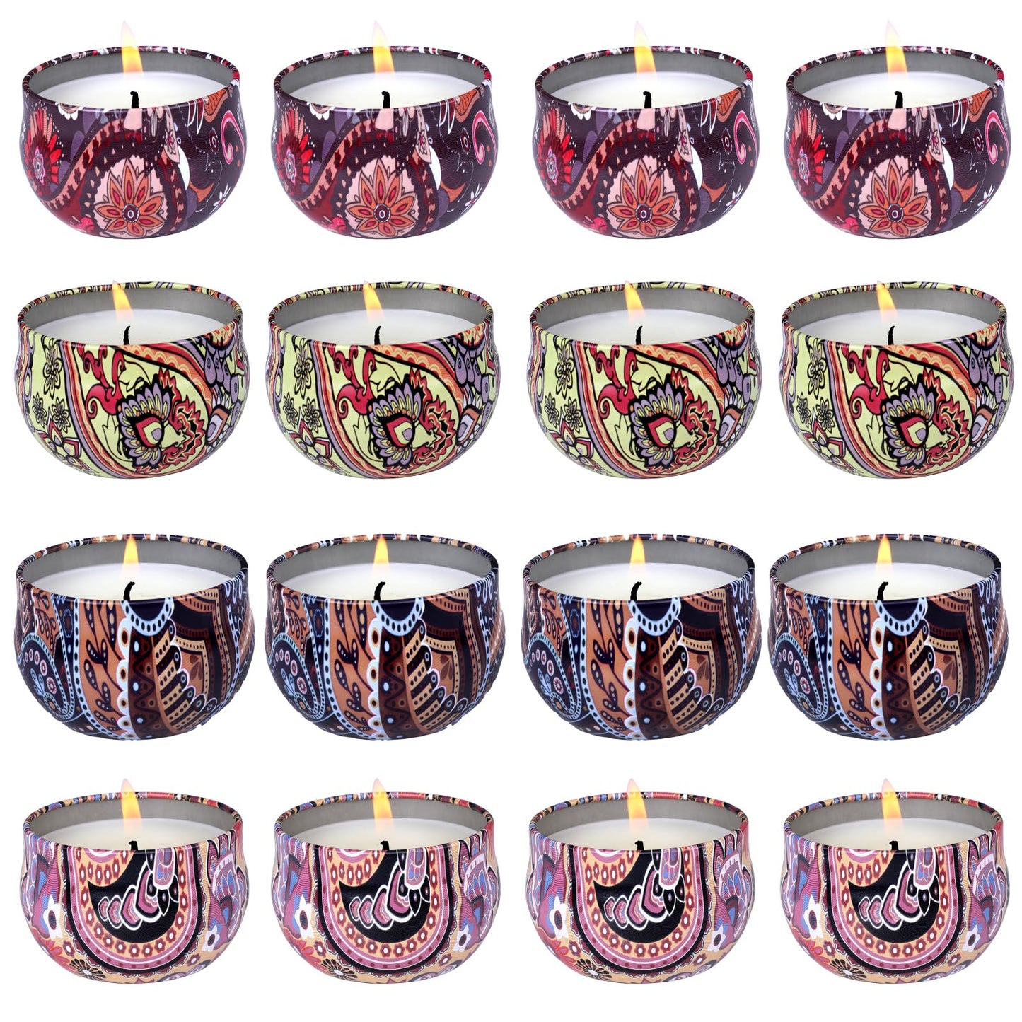 KNOURT 32 Pack Scented Candles Gift Set, Natural Soy Wax Travel Tin Candles for Home Scented, Ideal for Christmas, Birthday, Thanksgiving, Valentines Day Gifts