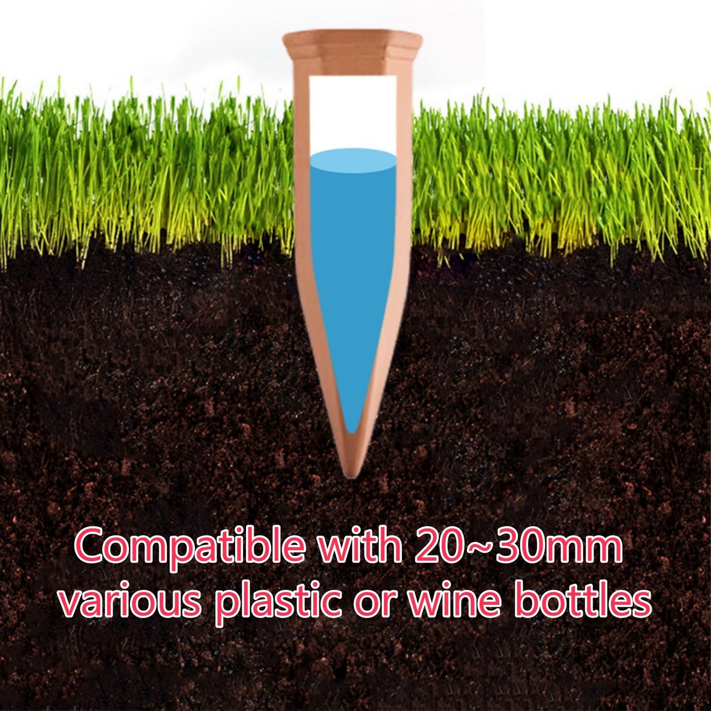 Qinsuikai 4 Pack Plant Watering Devices, Tulip Flower Shape Terracotta Watering Spikes, Vacation Self Watering Planter Insert, Terra Cotta Watering Spike for Indoor Outdoor Plants