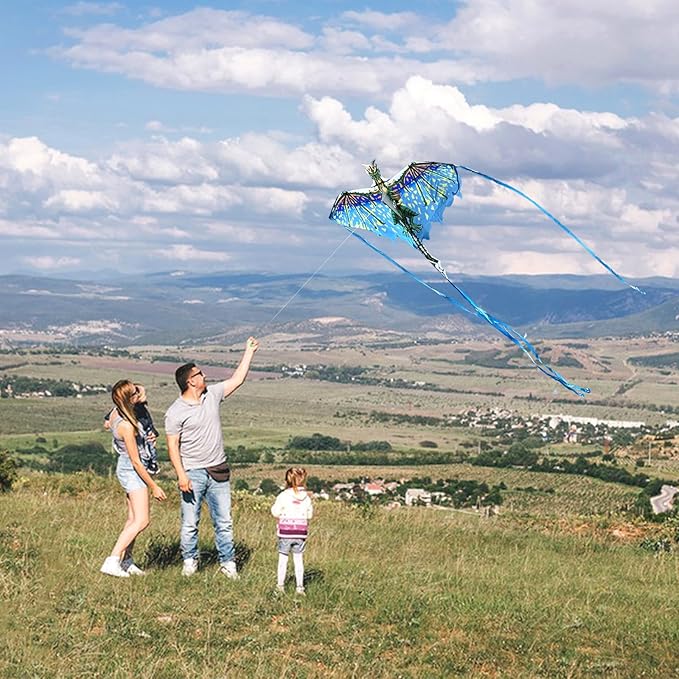 Mint's Colorful Life Dragon Kite for Kids & Adults, Easy to Fly Best Beach Kites for Beginners, 300ft Kite String Included