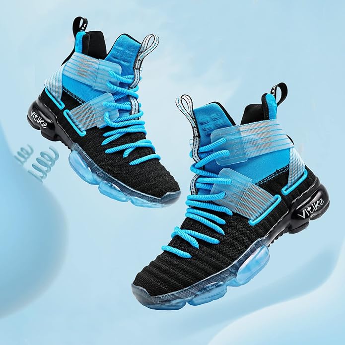 JMFCHI Kids Basketball Shoes High-top Sports Shoes Sneakers Durable Lace-up Non-Slip Running Shoes Secure for Little Kids Big Kids and Boys Girls