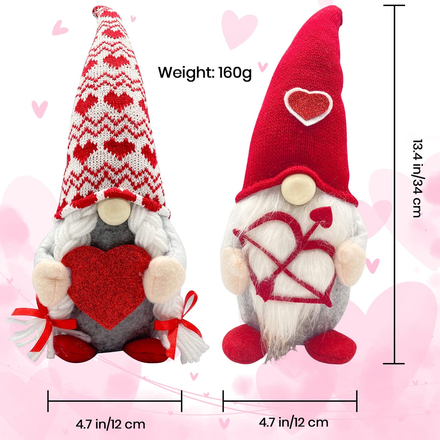 Valentines Day Decor - Valentines Day Decorations - Valentine Couple Gnomes Decorations for Home, Office - Valentine's Gifts for Her, Wife, Women, Girlfriend - Romantic Anniversary Vday Wedding Gift