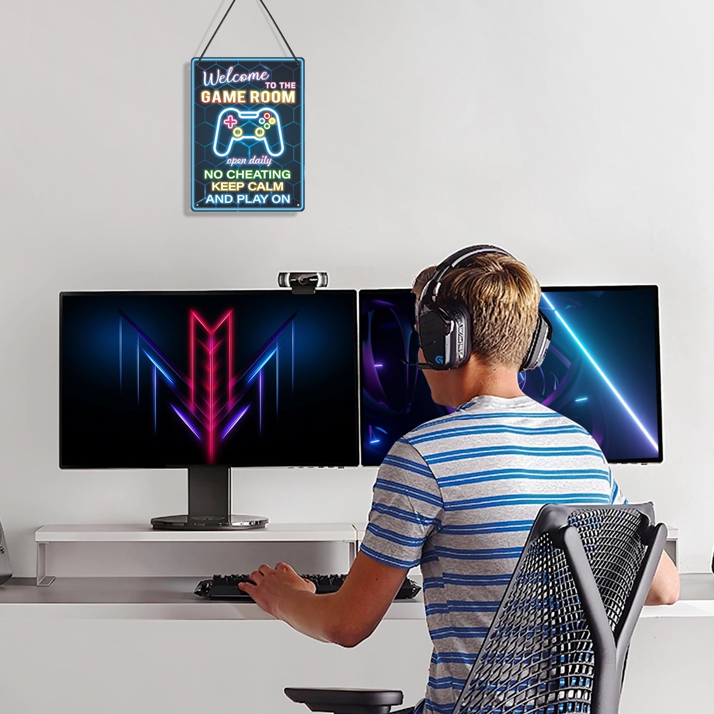 Welcome to the Game Room Neon Sign - Game decor for boys room,Perfect Gamer Gift for Son, Friends, Game Lover（11 * 8inches，Rope included）