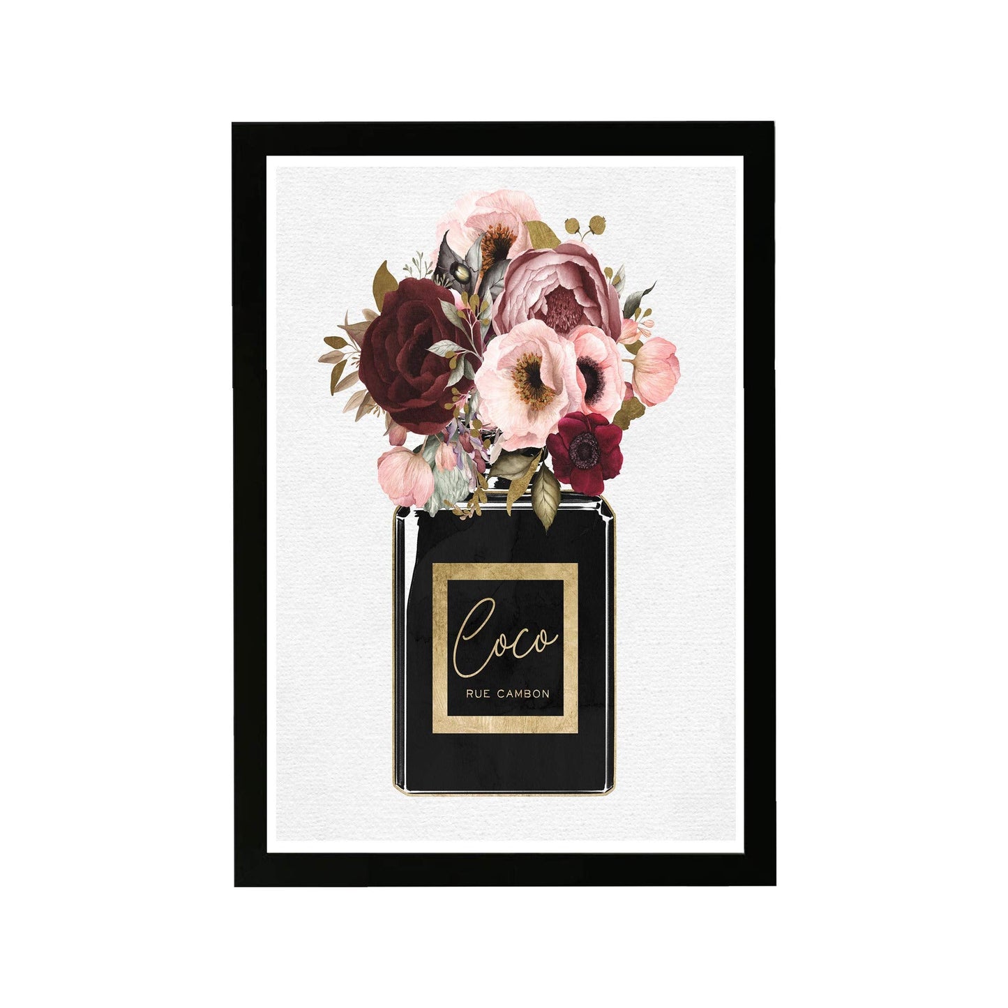 Wynwood Studio Fashion and Glam Framed Wall Art Prints 'Blush Floral Perfume' Perfumes