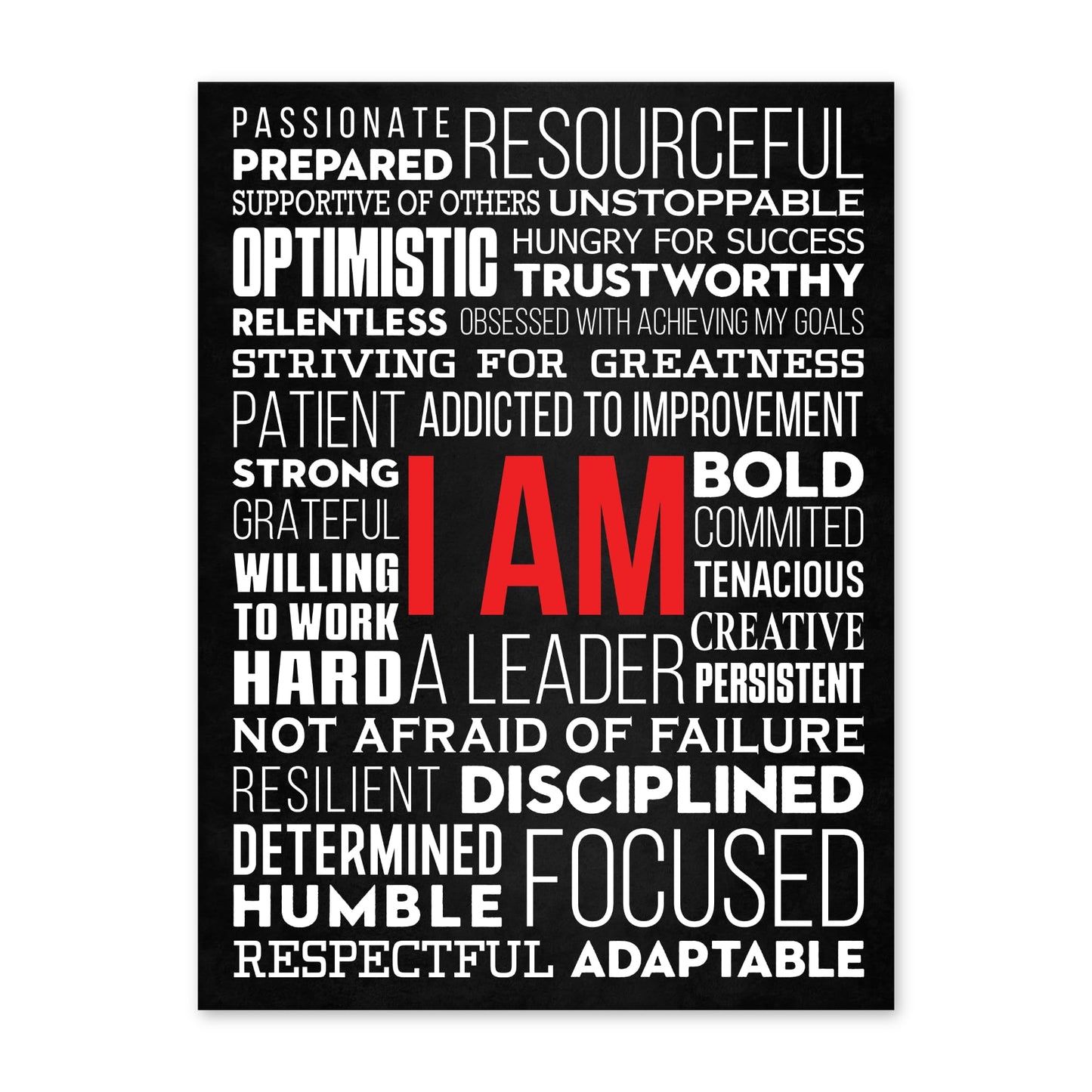 HoneyKICK I AM Affirmations Inspirational Canvas Wall Art - Motivational Office Wall Art - Abstract Canvas Print for Women - Bedroom Decor - Positive Affirmation Wall Art Gift
