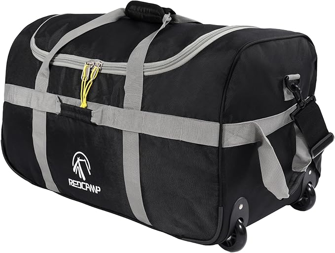 REDCAMP 85L/120L/140L Foldable Duffle Bag with Wheels, Large Travel Duffel Bag