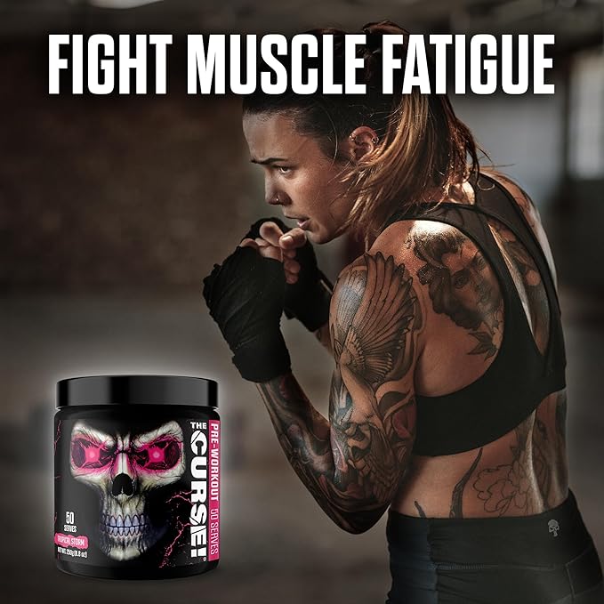 JNX SPORTS The Curse! Pre Workout Powder for Men & Women, Caffeine, Beta-Alanine, Creatine, L-Citrulline, 50 Servings, Tropical Storm Flavor ??Boost Energy, Strength & Focus