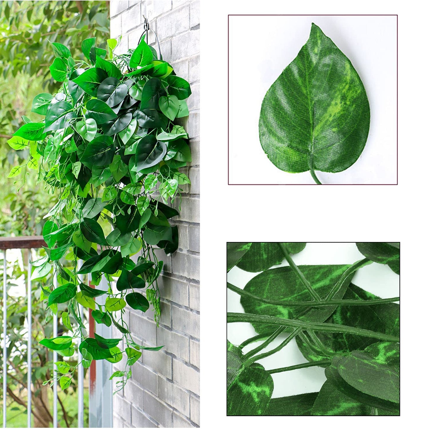 ZYIGYI 360 Feet 48 Pack Fake Greenery Hanging Garland, Ivy Leaf Plants, Vine Leaves, Fake Flowers Foliage for Bedroom Garden Wall Decor