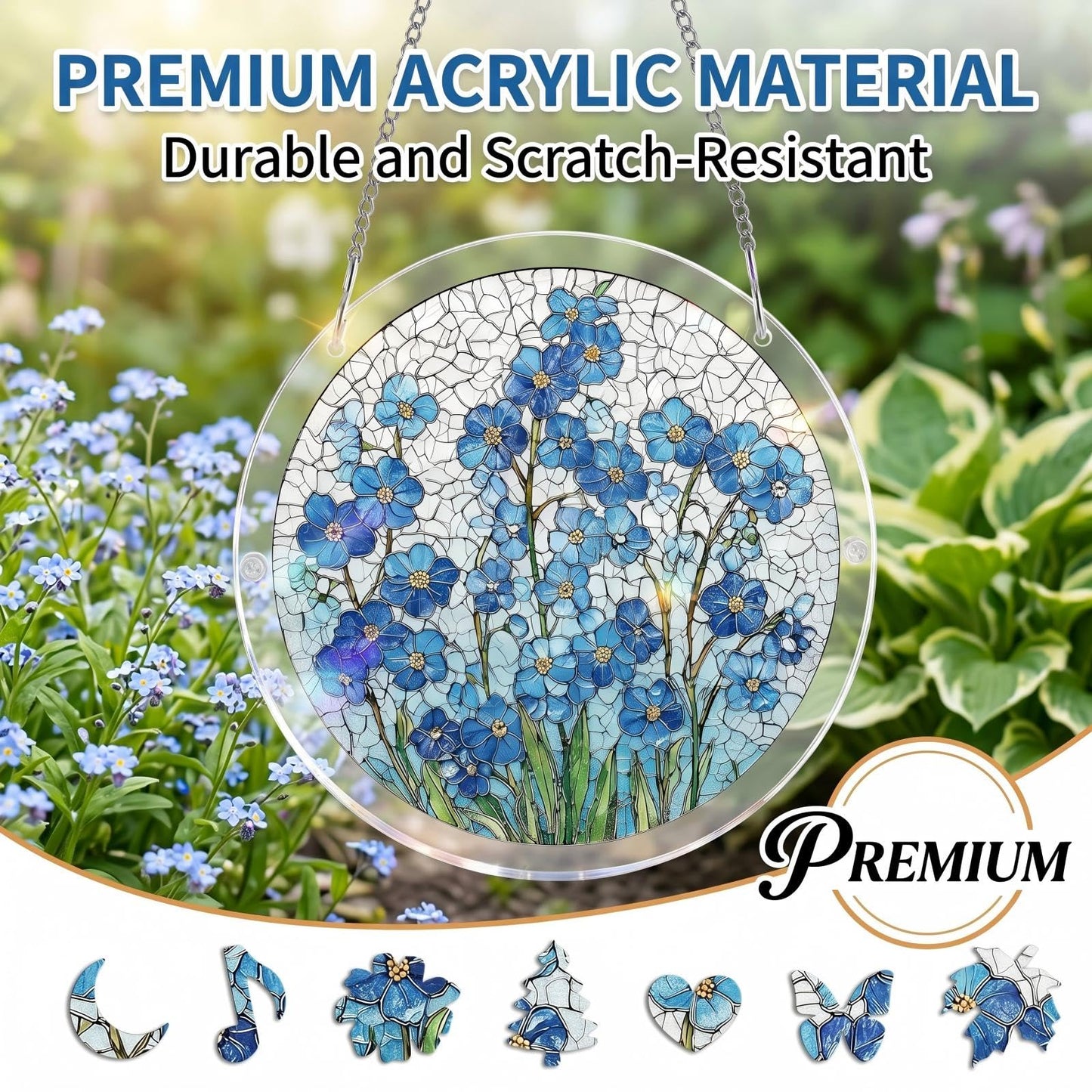 Acrylic Puzzle Suncatcher, Stained Glass Window Hangings, Stained Glass Puzzle, Suncatcher Puzzles, Unique Irregular Pieces, DIY Art Puzzle & Hanging Ornament,For Windows and Home Decor (#D, L(8.6in))