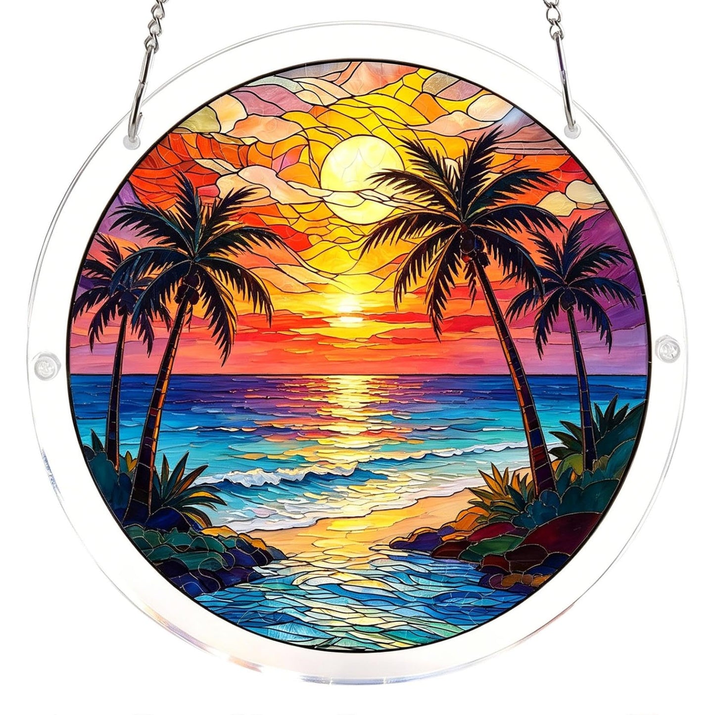 Sun Acrylic Catcher Puzzle Kit, Unique Branches of Love Sun Acrylic Catcher Puzzle Kit for Doors, Garden, and Window Hanging, DIY Puzzle Kits for Adults (Blue2)
