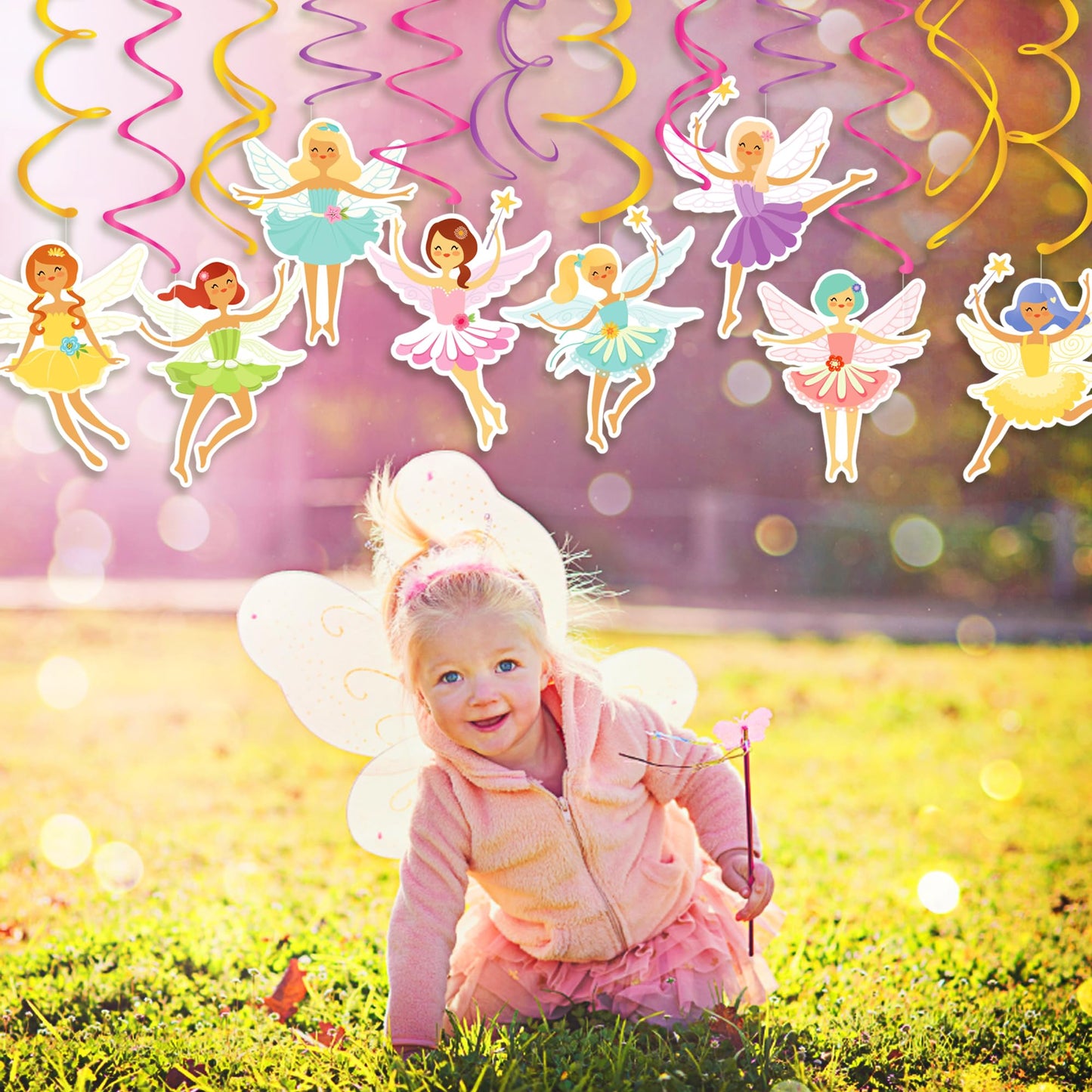 15 Pcs Fairy Ceiling Hanging Swirl Decorations with Dynamic Paper-Cut Foil Tassels, Perfect for Bedroom Decor and Graduation Party Supplies