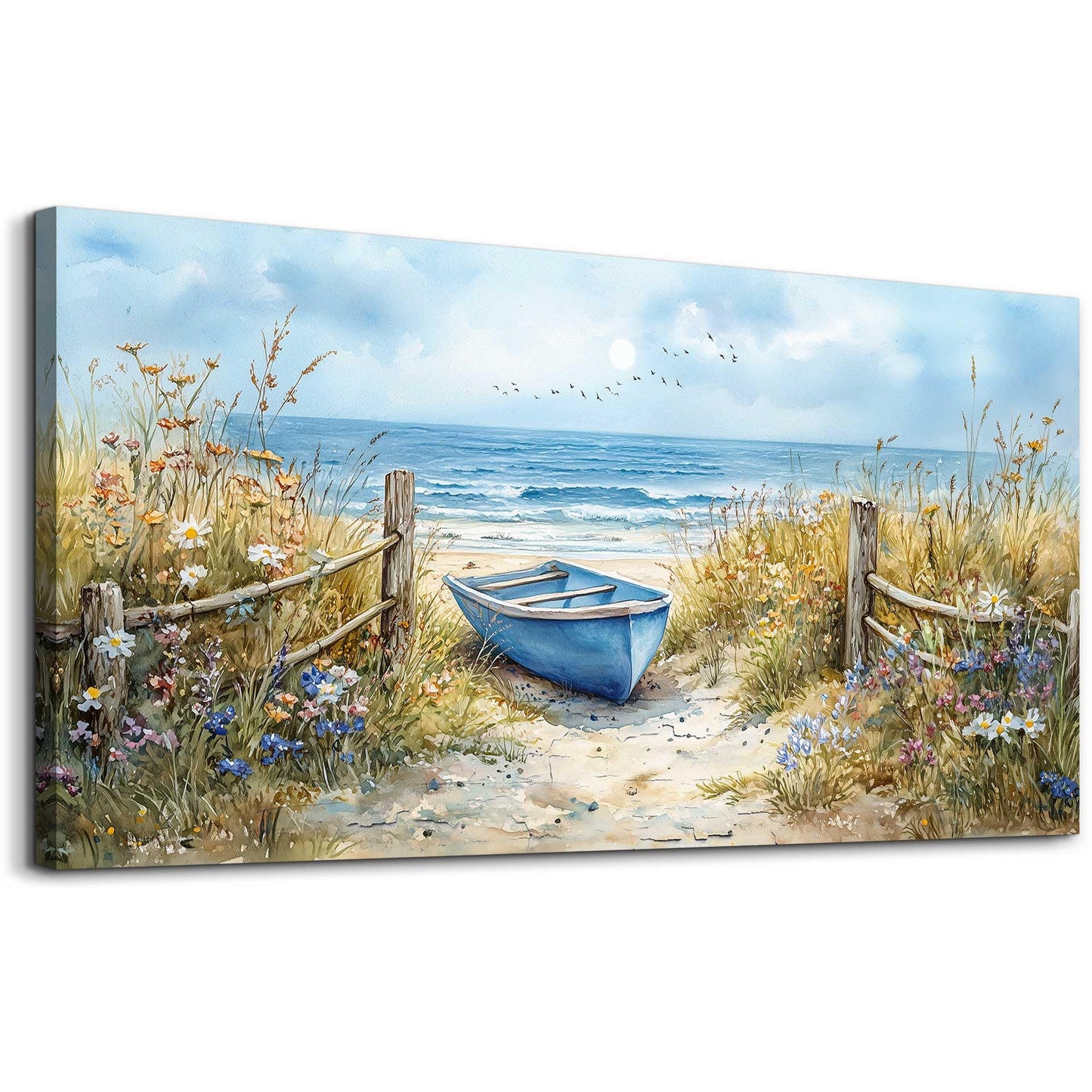 PHAOHUAXM Large Wall Decor Canvas Painting Wall Art For Living Room Decor Beach Wall Art And Ocean Landscape Painting Bedroom Print Artwork Picture For Dining Room Bathroom Home Decoration 24x48 In