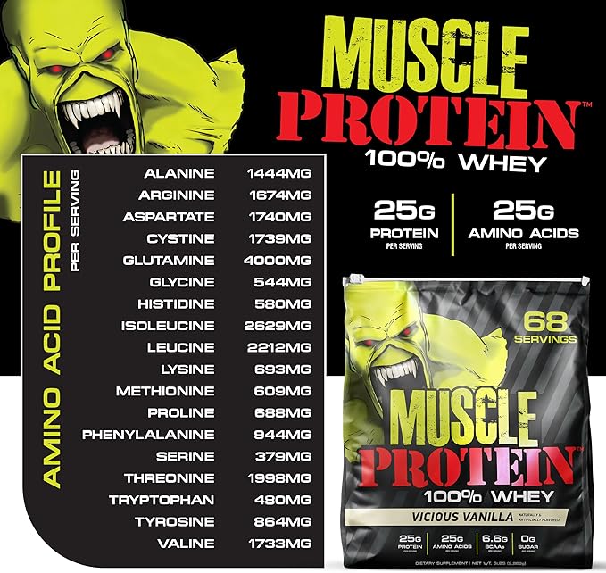 Muscle Whey Protein Flavored Protein Powder, 25,000mg Amino Acids/Serving, Cold Filtered(Packaging May Vary) (10 Pound (Pack of 2), Vanilla)