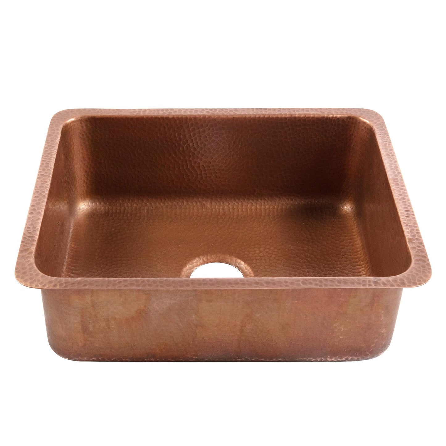 Sinkology Orwell 23-Inch Handcrafted Copper Undermount Kitchen Sink - Single Bowl Deep Sink with Sound Dampening, Complete Kit with Bottom Grid, Dual Drains and CareIQ, Fits 26-Inch Cabinet