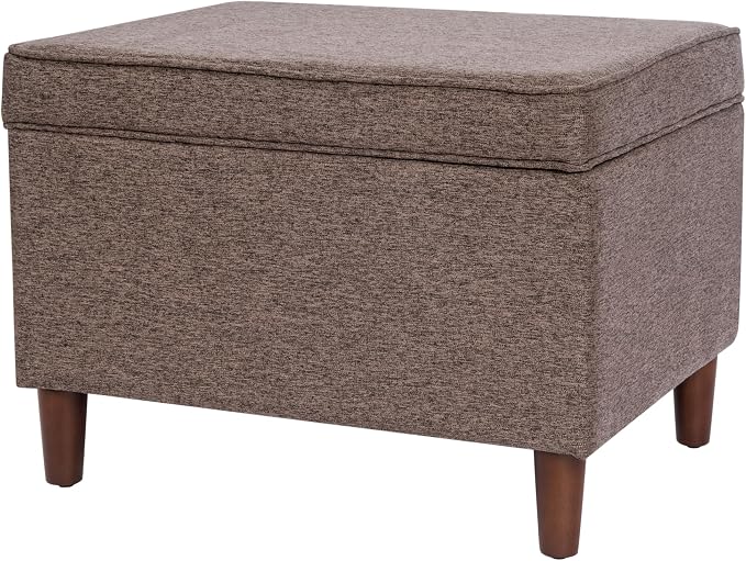 Spatial Order Home Decor | Dinah Collection Modern Storage Ottoman | Ottoman with Storage for Living Room & Bedroom (Chocalate Brown)
