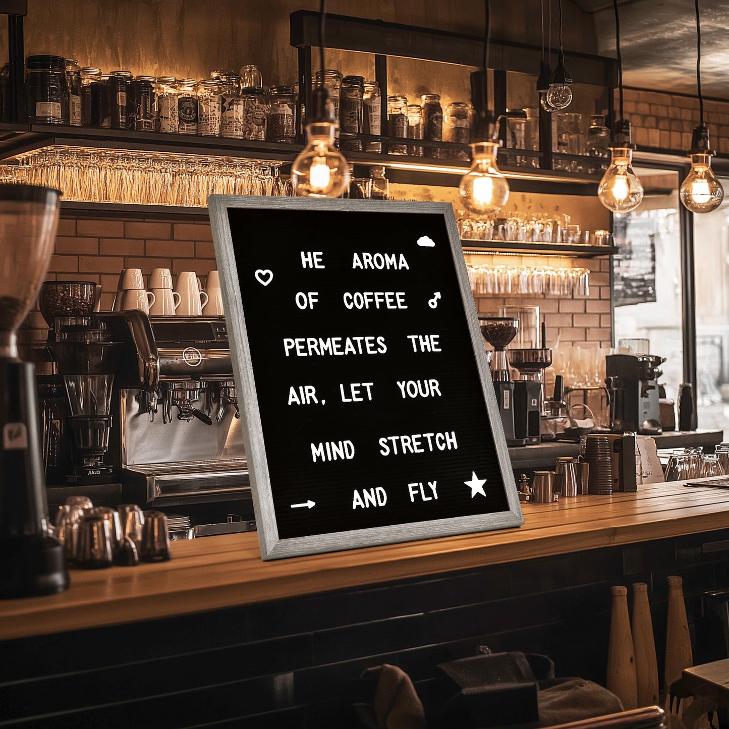 Felt Letter Board with 478 Letters, Numbers & Symbols - 16 x 20 inch Large Changeable Message Board with Wooden Frame Wall Mount Hook,2 Canvas Bags,Wood Stand (Black Board & Wood Frame)