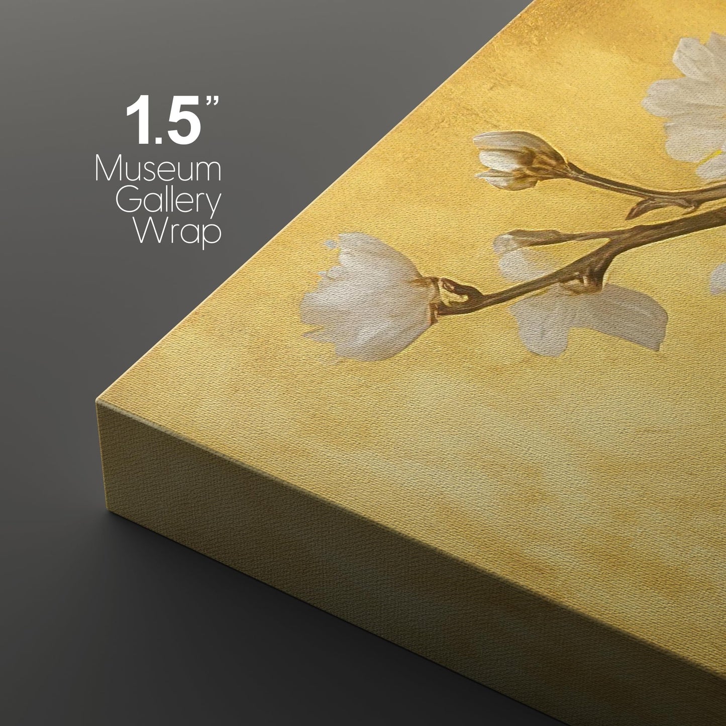 wall26 Canvas Print Wall Art Set Golden Cherry Blossom Tree Elegant Floral Illustrations Fine Art Decorative Botanical Rustic for Living Room, Bedroom, Office - 16"x24" x 3