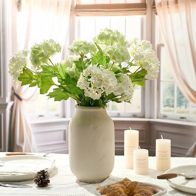 SIDUCAL Rustic Farmhouse Flower Vase | 9.5 Inch Large Ceramic Vase | Pampas Grass | Modern Farmhouse for Home Decor, Table, Living Room Decoration, Shelf Decor, Mantel, Fossil