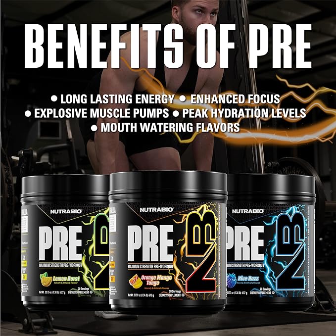 NutraBio Preworkout Powder, Orange Mango| Explosive Energy, Laser Focus, Extreme Pumps| Pre Workout for Men & Women| Performance, Endurance, Power Complex, Caffeine, Electrolytes