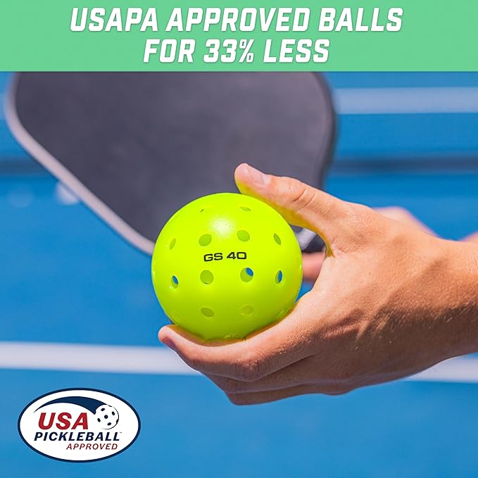 GoSports GS 40 Pickleball Balls - 4, 12, or 36 Pack of Regulation USAPA Pickleballs