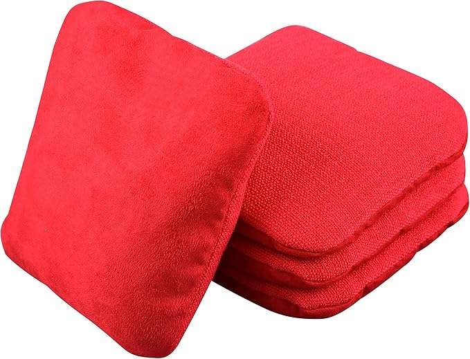 Professional Dual Sided Cornhole Bags- 16 oz 6x6 w/Premium Resin Fill - Official Tournament Slide/Stick Pro Bean Bags - Regulation/Approved