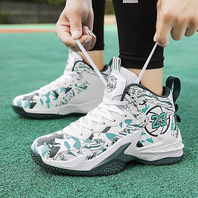 Boys Basketball Shoes Breathable Indoor Athletic Shoes Youth Outdoor Fashion Sneakers Comfortable Basketball Shoes for Girls