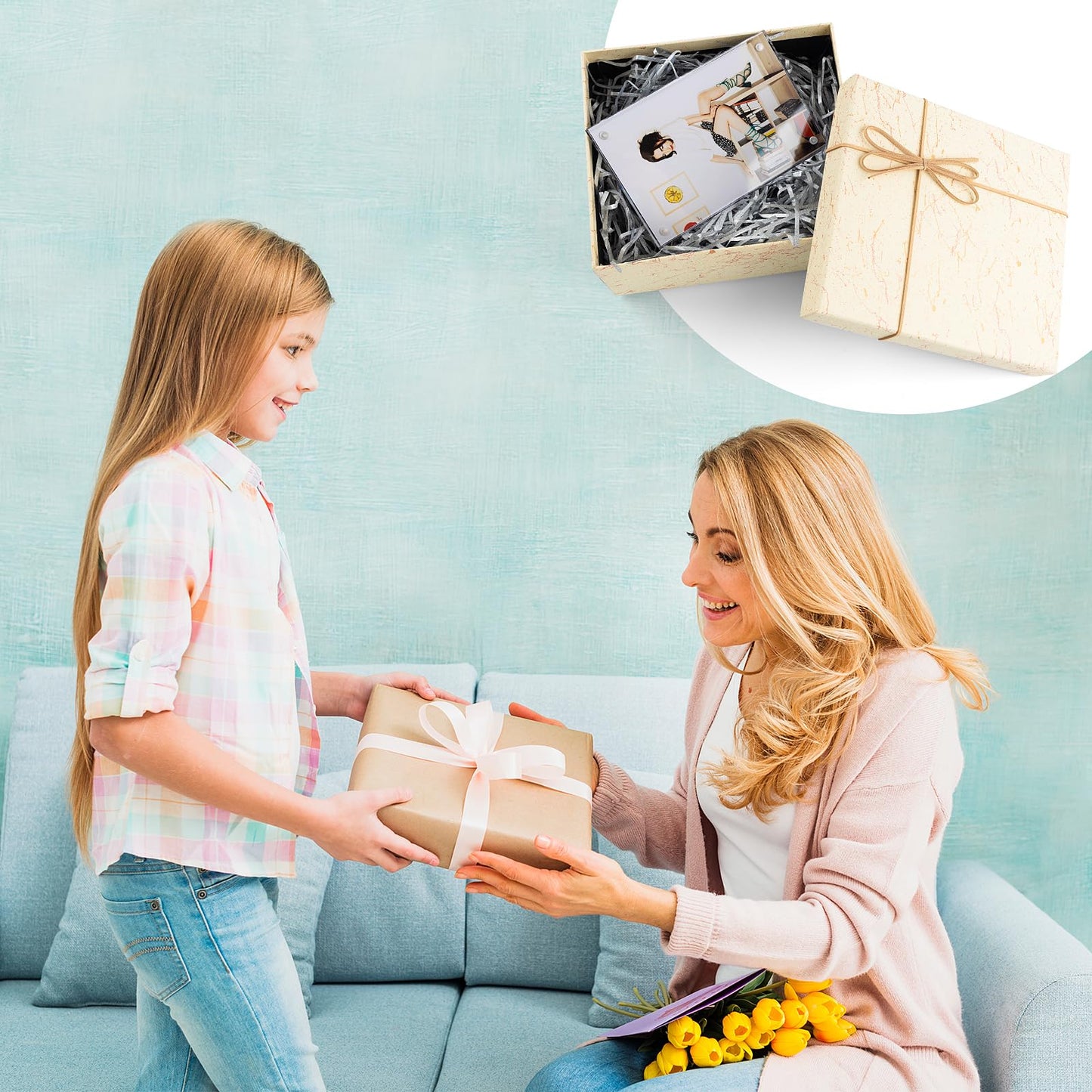 3 Pack 6x8 Acrylic Picture Frames With Stand, Floating Effect Size: 5x7 or Smaller, Frameless Frame With Strong Magnets, for Wedding Sign Reception, Decoration, Photos and Art Display