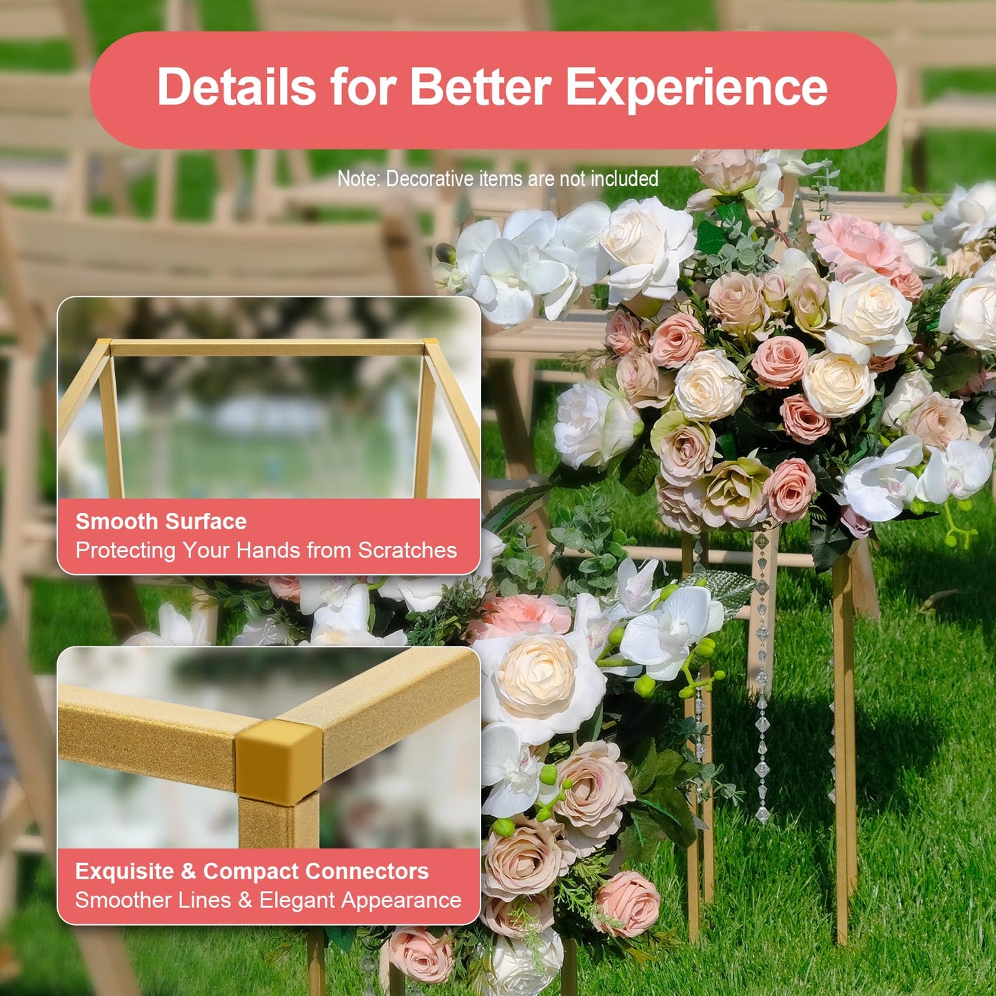 10 PCS 23.6inch Gold Column Wedding Flower Stand, Flower Floor Vase Display Rack, Wedding Centerpiece Flower Vase for Table, Tall Flower Holder for Home Party Wedding Decorations