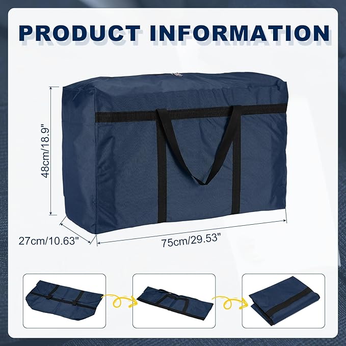 Extra Large Duffle Bag, 30 x 19 x 11 in Travel Big Duffle Bag with Zipper Handle Storage Foldable Waterproof Lightweight Bag for Women Men Travel Moving Camping (Dark Blue)