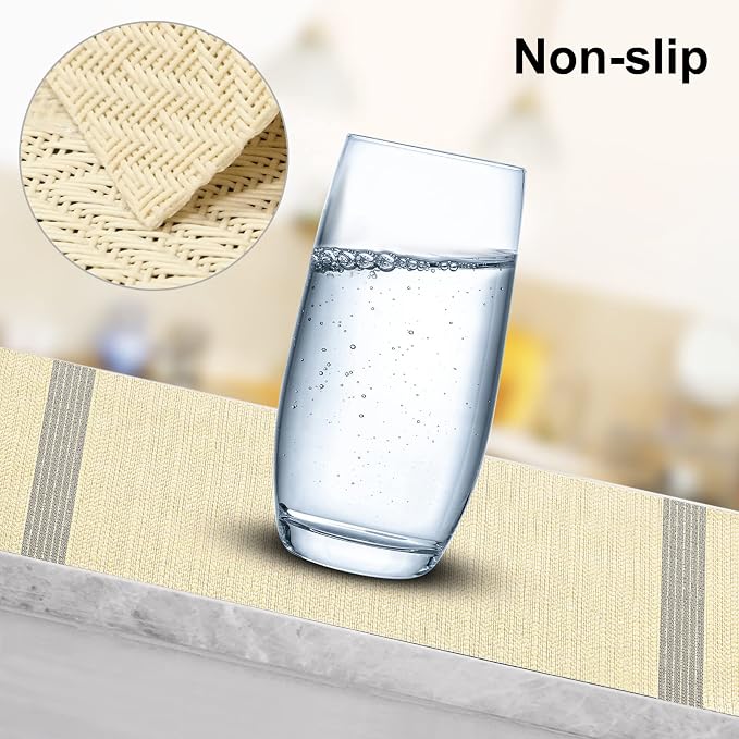 Aofmee Placemats Set of 6, Heat Resistant Place Mats, Washable Durable PVC Table Mats, Woven Vinyl Plastic Placemats for Dining Table, Non-Slip Stain Resistant Kitchen Table Placemats, Easy to Clean